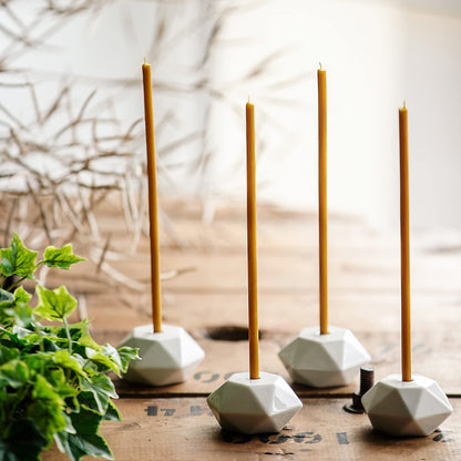 Danilovo Taper Candle Holder - Handcrafted, Sturdy Ceramic Thin Candlesticks Holder - Ideal Luxury White Home Decor for Any Occasion