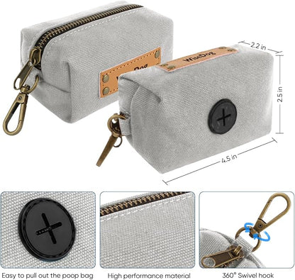 Wisedog Waterproof Dog Collar and Leash Set, XL, Grey | Adjustable Puppy Collar, Cute Tag, 6FT Dog Leash, Poop Bag Included, For Small Medium Large Dogs