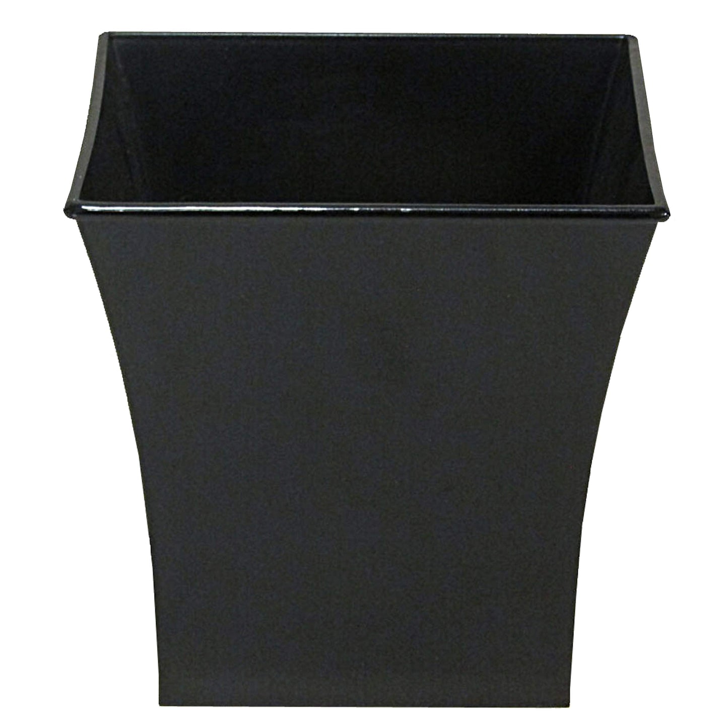 Admired by Nature 7" Square Plastic Pot - Glazed Black - for Home Decor, Offices, Weddings, Events, Organization, Storage, Plants, Flowers