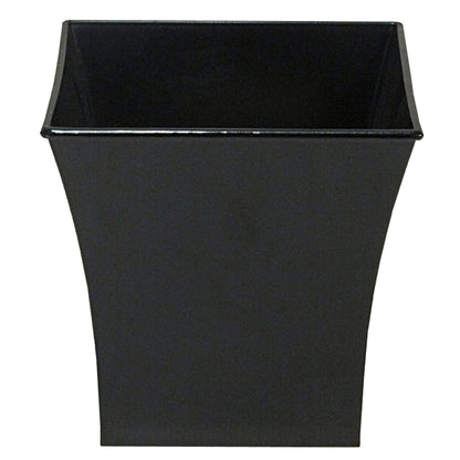 Admired by Nature 7" Square Plastic Pot - Glazed Black - for Home Decor, Offices, Weddings, Events, Organization, Storage, Plants, Flowers
