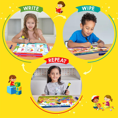 Skillmatics Educational Game : Preschool Champion | Reusable Activity Mats with 2 Dry Erase Markers | Gifts & Preschool Learning for Ages 3-6
