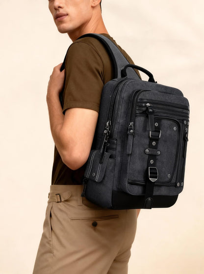 Schkleier Messenger Bag for Men Canvas Sling Bag Crossbody Backpack Laptop Shoulder Bag Hiking Daypacks Casual Tactical
