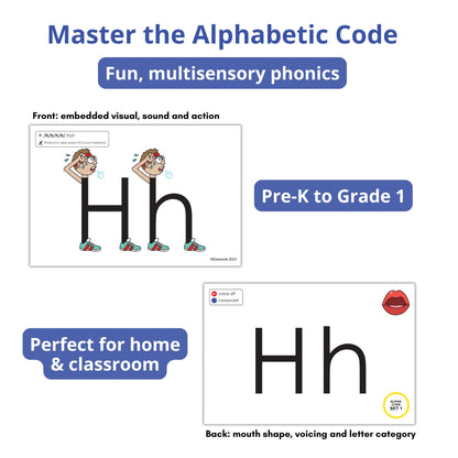 Eyewords Alpha-Code Set 1 Phonics Cards, 43 Dual-Sided 4x6, K-3 Classroom & Home, Letters & Sounds, RTI/MTSS & ELL, Picture & Mouth Cues, Digraphs, 10 Activities, Teacher/Parent Friendly, Model EW-31