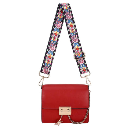 ZOOEASS Wide Shoulder Strap Adjustable Replacement Belt Guitar Style Crossbody Bag Handbag Strap Multicolor Canvas Straps(Wide:1.4in) (Morning glory)