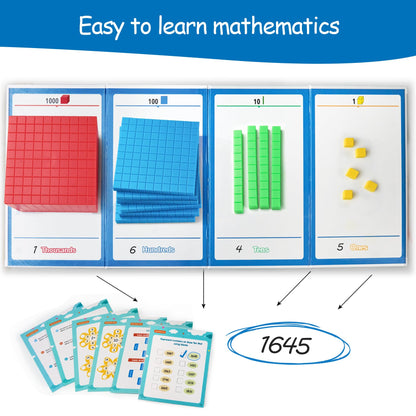 stochastic box Base Ten Blocks Plastic 143 pcs Math Manipulatives Kindergarten Counting Cubes for Kids Math,Place Value Blocks for Early Counting Math Toy for 1st Grade