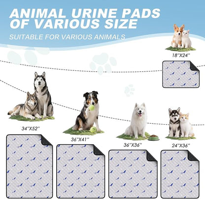 Washable Pee Pads for Dogs, 2 Pack Puppy Pads, Super Absorbent & Leakproof with Anti-Slip Bottom for Dog Training, Crates, Car, Pet Pee Pads, and Furniture Protection, 24"x24"