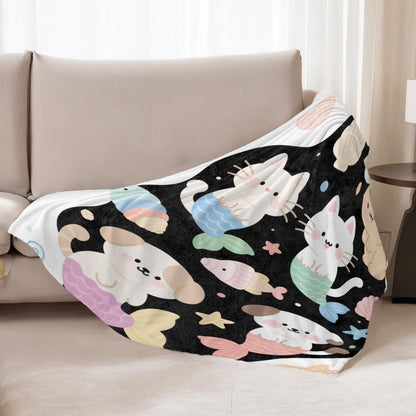 Oertud Black Cat Halloween Theme Flannel Blanket for Women, Men, Gothic I Love You Throw Blankets for Boyfriend, Girlfriend, Wife, Couple, Travel Camping Sofa Living Room Decor 50x60 in