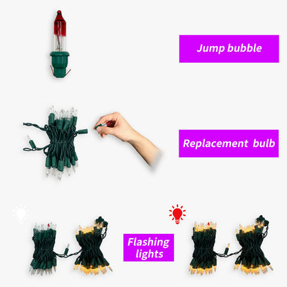 PARKIM Halloween Orange Lights String Outdoor 100 Mini Waterproof Incandescent Indoor Decoration Plug in 23 Feet Used for Patio Party Festive Courtyard Home (1, Orange)