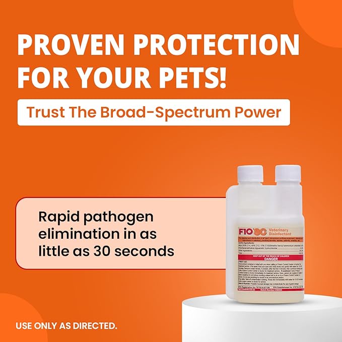 F10 SC Concentrated Veterinary Disinfectant for Kennels, Litter Box, Cage, Terrariums, Habitats, Vet Practices - 200 ml (6.8oz)