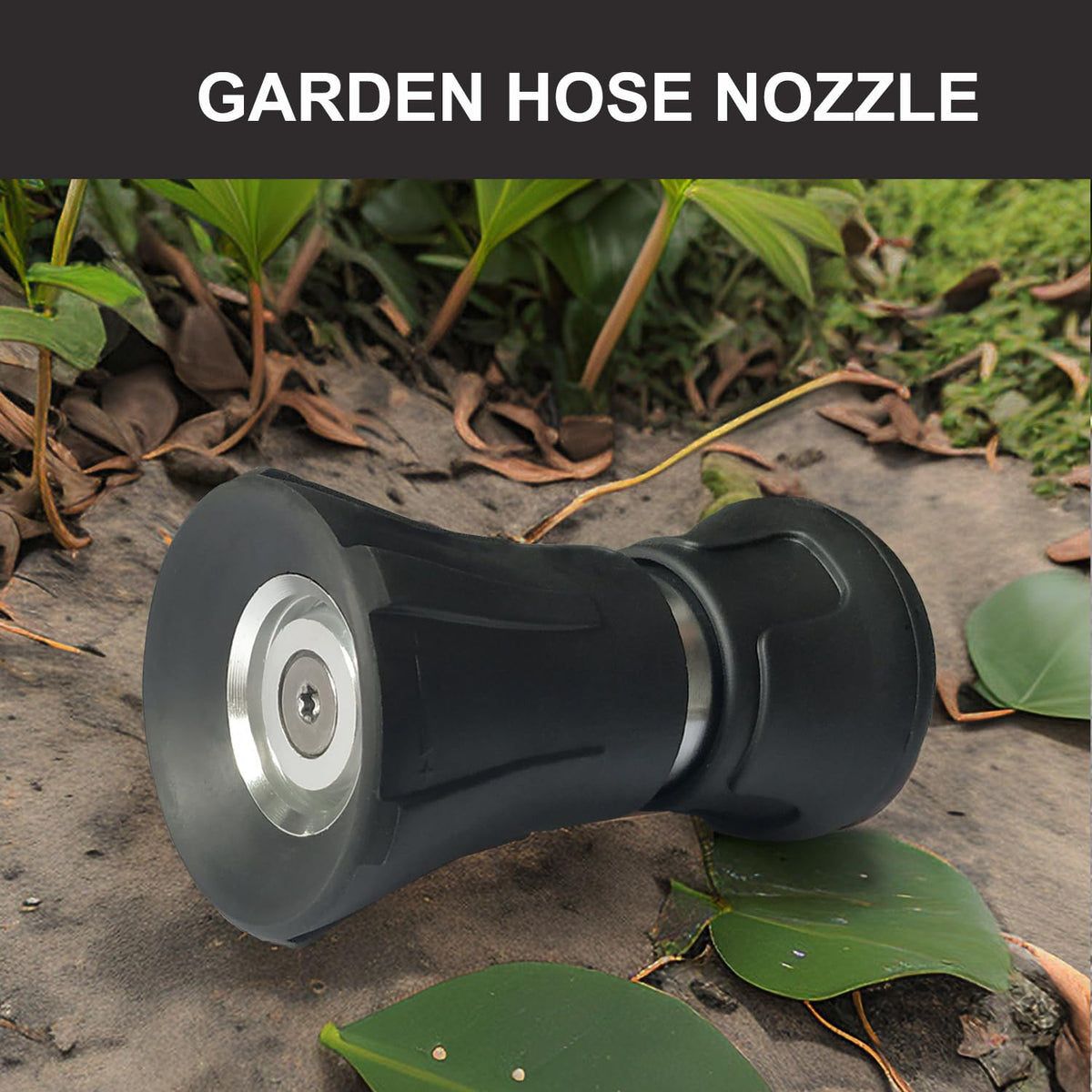 Heavy Duty Fireman Style Hose Nozzle - Fits All Standard Garden Hoses - High Pressure Sprayer Nozzle to Wash Your Car or Water Your Garden – Leak Proof (Black)