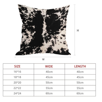 Cowhide Print Pillow Covers 20X20 Inch Black White Cow Spots Decorative Square Pillow Cases Set of 2 Farmhouse Western Home Decor Cotton Linen Throw Pillows For Bedroom Sofa Couch Porch Outdoor