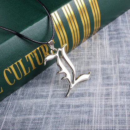 dyadetn 4 PCS Set Notebook L Necklace Book Chain Feather Pen Anime Accessories for Teens Dress Up Lovers