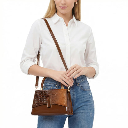 JHVYF Women Small Crossbody Bags Shoulder Bag Classic Satchel Handbags Ladies Cute Purses Satchels bag mini purse for women Brown