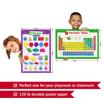 Simply magic 19 Educational Posters for Kids & 131 PCS Jumbo Magnetic Base Ten Blocks