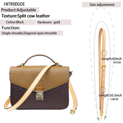 LDKJ Vachetta Leather Adjustable Crossbody Strap for Women's Crossbody Handbags (Beige)