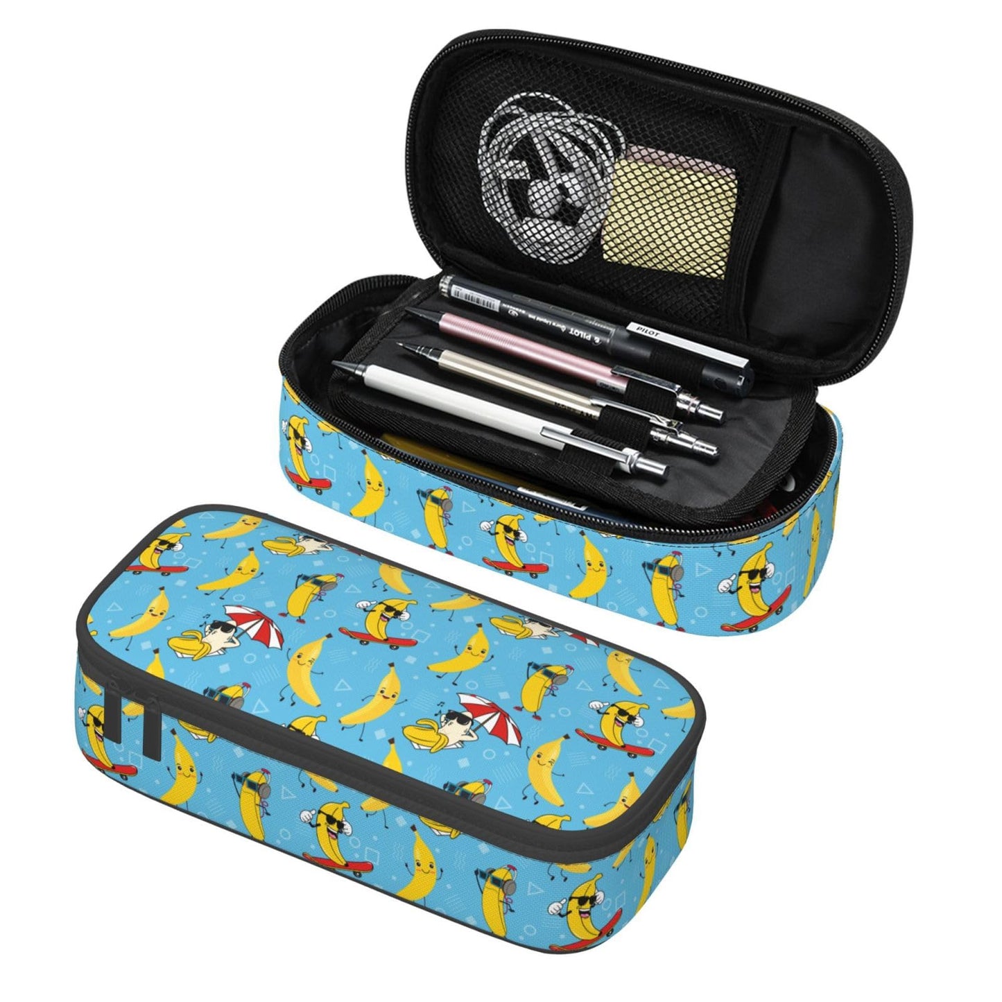 Geoocii Fun Banana Large Capacity Pencil Case Organizer Pencil Pouch Stationery With Zipper School Supplies Pencil Bag For Girls Boys Teens Adult Office