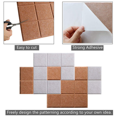 Uoisaiko Large Felt Board Tiles for Wall with 30 Push Pins, 11.8"x11.8" Pack of 6 Pin Board Notice Boards for Home Office Kitchen, Bulletin Board Wall Tiles for Photos Memos (Orange+Grey, 6 Pack)