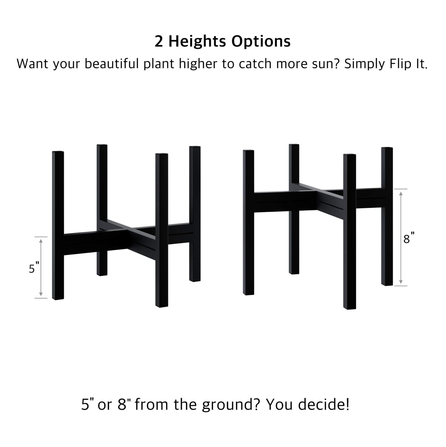 FaithLand Mid Century Plant Stand Indoor Outdoor (EXCLUDING 12" Plant Pot) , Hold Up to 12 Inch Planter, Metal Planter Stand, Potted Plant Holder, Black - Fits Snake Plant - Upgraded Design.