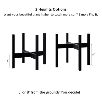 FaithLand Mid Century Plant Stand Indoor Outdoor (EXCLUDING 12" Plant Pot) , Hold Up to 12 Inch Planter, Metal Planter Stand, Potted Plant Holder, Black - Fits Snake Plant - Upgraded Design.