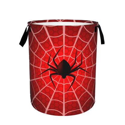Laundry Basket, Dirty Clothes Basket, Foldable Waterproof Oxford Cloth Storage Basket for Bedroom, Bathroom, Clothes,Large Storage Basket Home Decoration(Red Spider Web)