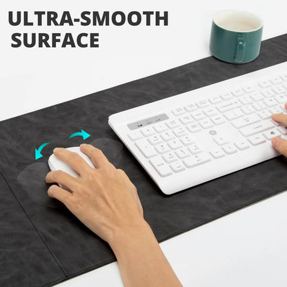 Magnetic Wireless Charging Mouse Mat, 31"x11.7" Large Mouse Pad with Wireless Charging, Microfiber Leather Office Desk Pad, Waterproof Extended Computer Keyboard Desk Mat for Office & Home, Laptop