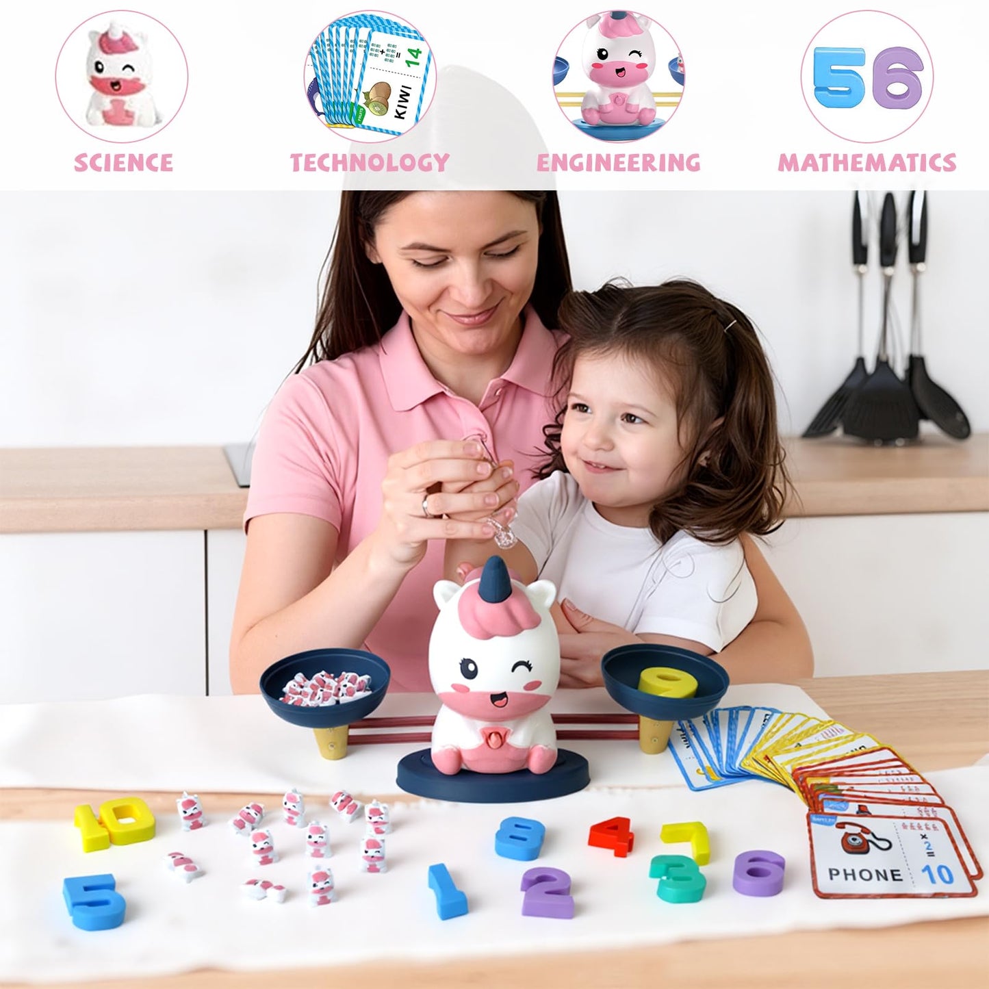 Snugzy Unicorn Balance Counting Toys, Number Counting Scale Games for Kids Cool Math Learning Games for Boys and Girls Preschool Kindergarten Learning STEM Montessori Educational Toys for 3+