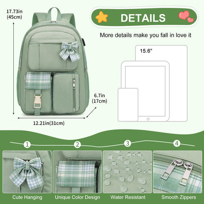 Bagsupra School Backpack Bookbag for Teen Girls,Cute Schoolbag Women for Middle High School College Student