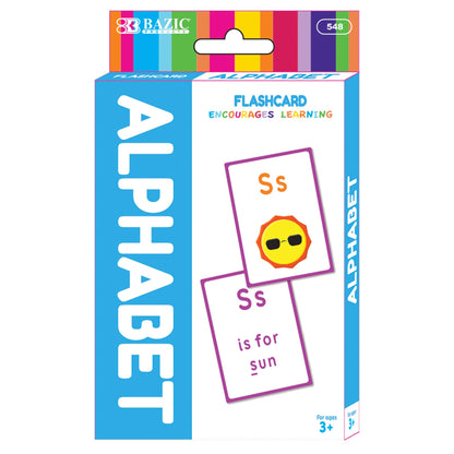 BAZIC Products Alphabet Flash Cards, with Picture ABCs Letters Uppercase Lowercase Flashcards (36/Pack), 72-Packs