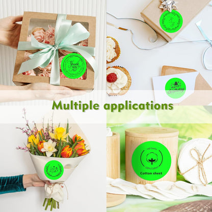 3 X 3 Inch Color Coding Dot Labels Circle Thermal Printable Waterproof 2000 Pcs Round Stickers Adhesive Writable for Office, Home, Garage, DIY Sticker, Barcodes, Name Tag, Fluorescent Green