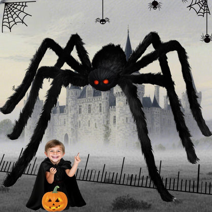 Giant Spider 6.6 Ft, 78" Halloween Decorations Fake Halloween Decor Spiders Large, Furry Spiders for Outdoor Indoor Yard Home Costumes Party House Décor, 1 Pack