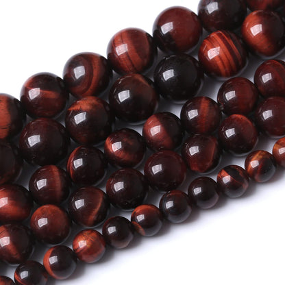 90PCS 4MM AAA Red Tiger Eye Stone Beads Natural Gemstone Bead Crystal Healing Energy Jewelry Making DIY 16 inches