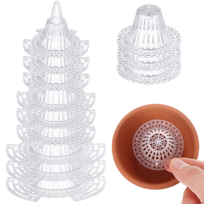 CoscosX 40 Pieces Upgraded Cone Flower Pot Hole Mesh Pad DIY Planter Bottom Grid Mat Mesh Hole Screens for Keeping Soil from Flowing- Breathable Gasket-Drainage Netting for Bonsai,4 Sizes