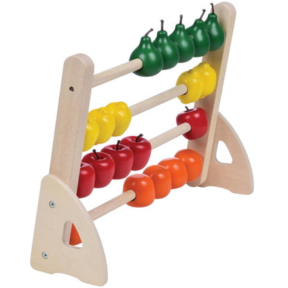 Montessori Hardwood Fruit Abacus – Toddler Counting & Color Recognition Math Toy for Fine Motor Skills, Early Childhood & Special Needs Learning