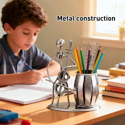 HSOOVZN Metal Pen Holder Cello Desktop Accessories Music Decor Pen Organizer Cool Pencil Cup For Music Gifts Kids Students Office Stationary