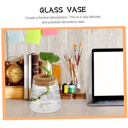 Zerodeko 2Pcs Hydroponic Plant Glass Vases Desktop Terrarium Clear Propagation Containers for Indoor Plants Home Decoration Garden Lovers