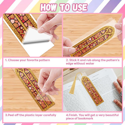 Peacoblue 30pcs UV DTF Bookmarks Transfer Stickers Wraps Baroque Church Stained Glass for Women Men Reading, Waterproof Bookmarkers Decal(No Blank Bookmarks) for Acrylic Plastic Metal Blank Bookmark