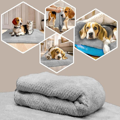 NVNAN Microfiber Dog Towel for Drying Dogs, 40 x 24 Inch Super Absorbent Pet Bath Towel, Soft Quick-Drying Grooming Towel for Small & Large Dogs, Cats, Puppies, Grey