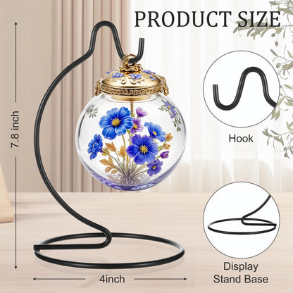Lemecima Ornament Display Stand Holder Hanger Stands Glass Ball Ornament Holder Metal Iron Hanging Hanger for Display Terrarium Air Plant(20 Pcs)