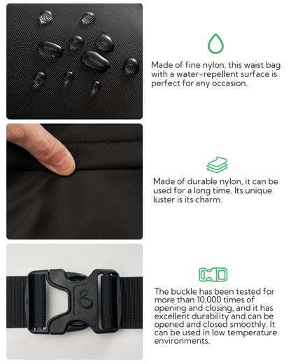 WATERFLY Fanny Pack Waist Packs: Large Crossbody Fanny Packs for Women Men with 5 Zipper Pockets Adjustable Strap Waist Bags Hip Pack for Traveling Cycling Running Hiking