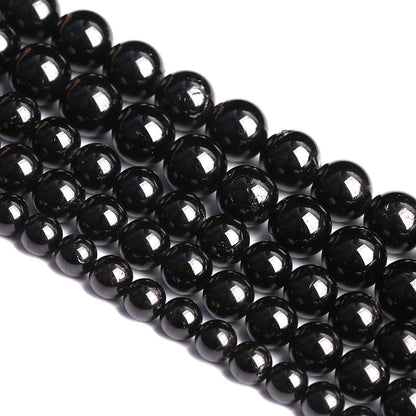 6MM 60PCS Natural Black Tourmaline Gemstone A Grade Beads for Jewelry Making DIY Bracelet Crystal 1 Strand