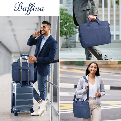 BAFFINA Laptop Shoulder Bag 15.6 16 Inch Business Gifts for Men Women,Laptop Briefcase for 14“ 15” 16“ MacBook/Notebook Hp Dell Asus,Waterproof Computer Carrying Case Messenger Bag with Strap,Blue