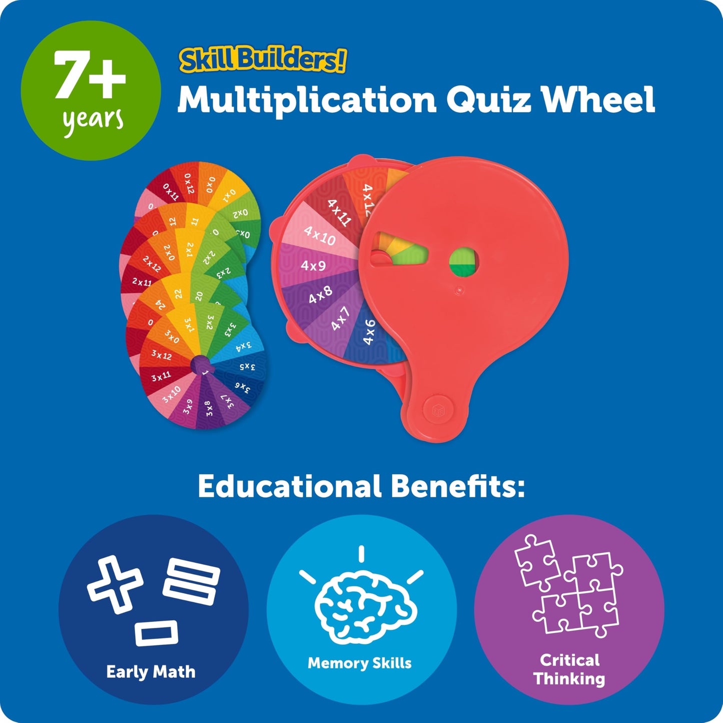 Learning Resources Skill Builders! Multiplication Quiz Wheel Math Fidget Toy Ages 6 and Up