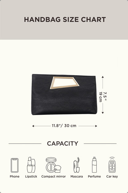 Coucoland Clutch Purse for Women - Evening Bags PU Leather Glitter Fashion Purse Handbag for Wedding Party Daily (1-Black)
