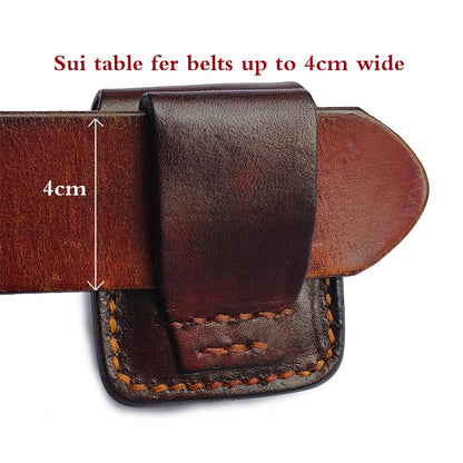 Gucaibu Leather Lighter Case, Dark Brown Western Style with Bronze Eagle Medallion, Handcrafted Holder