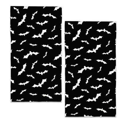 BIGXIUKA Black White Bat Bathroom Hand Towels,Bat Halloween Bath Hand Towel for Decorative Fingertip Towels Set of 2 for Farmhouse Gym Kitchen Hotel Yoga Gifts
