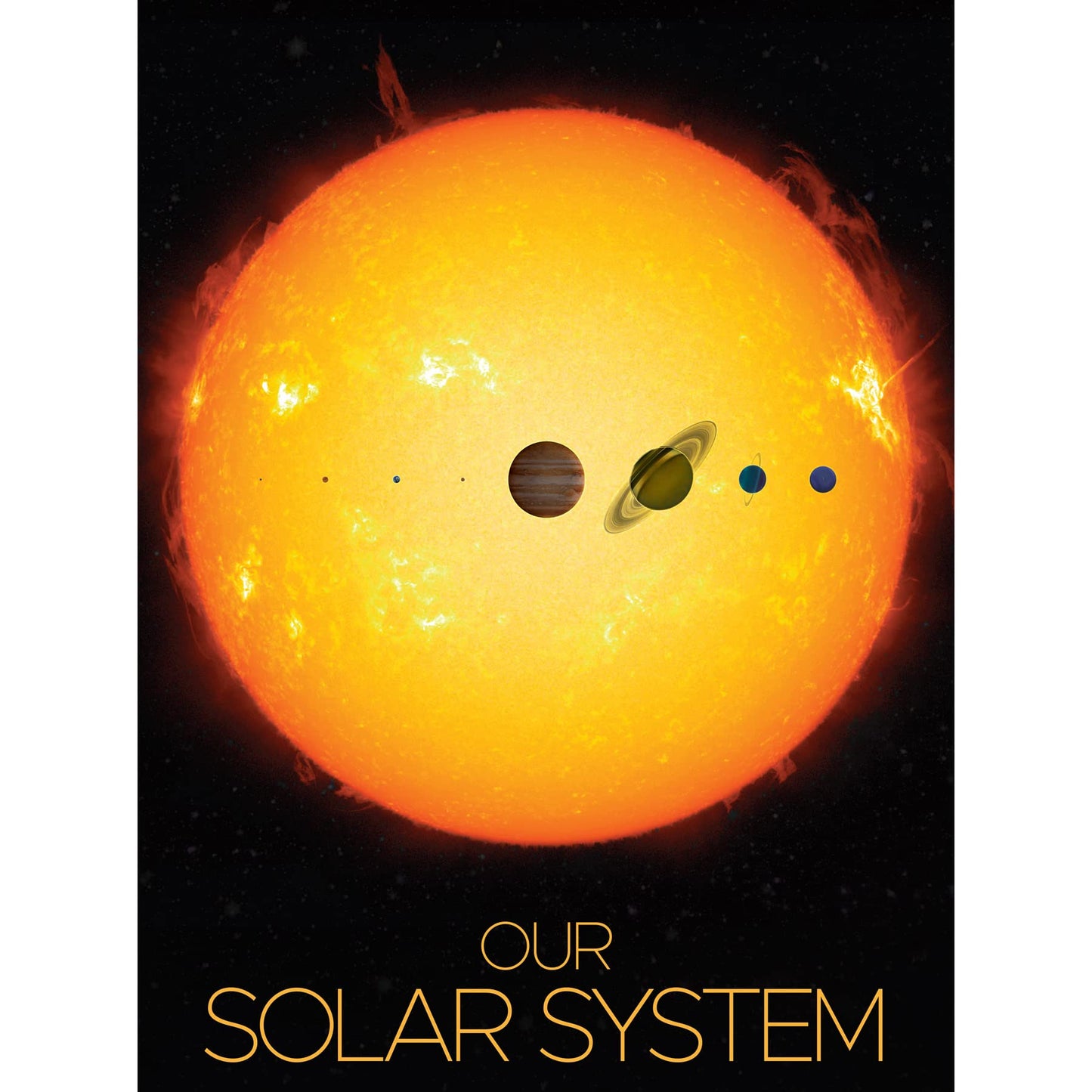 Artery8 NASA Our Solar System Planets and Sun Size Comparison Unframed Wall Art Print Poster Home Decor Premium