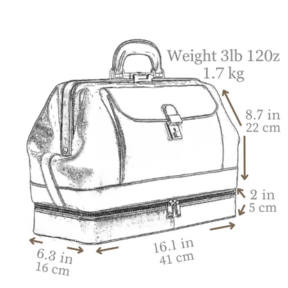 Time Resistance Leather Medical Doctor Bag - Vintage Style Medium Satchel (Brown)