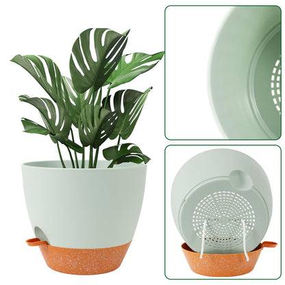 GARDIFE 12 inch planters, Plant Pots,Self Watering Pots, Large Plastic Flower pots with Deep Reservior and High Drainage Holes for Indoor Outdoor Plants and Flowers, Green
