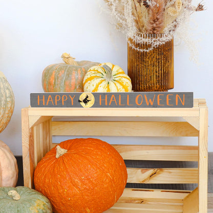 Simply Said, INC Talking Sticks Halloween Sign - Happy Halloween - Flying Witch Halloween Decor - 16 x 1.5 inch Wood Sign - Made in USA - TLK1662