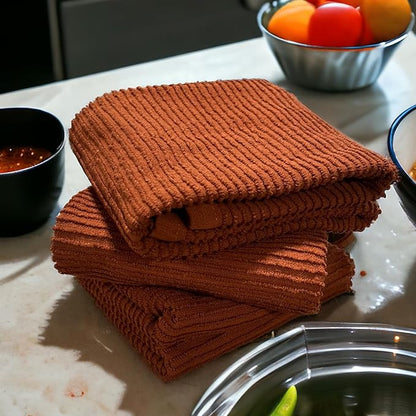 Kitchen Hand Towels: Maroon Rust 100% Cotton Cloth Soft Cleaning Drying Dished